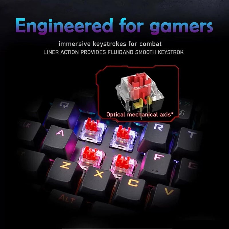 Three-Mode Mechanical Keyboard (Wired/Bluetooth/2.4G) 104-Key RGB Backlit Gaming Keyboard with Hot-Swappable Red Switches, DIY Detachable Cover, Full N-Key Rollover, ABS Keycaps - Image 4