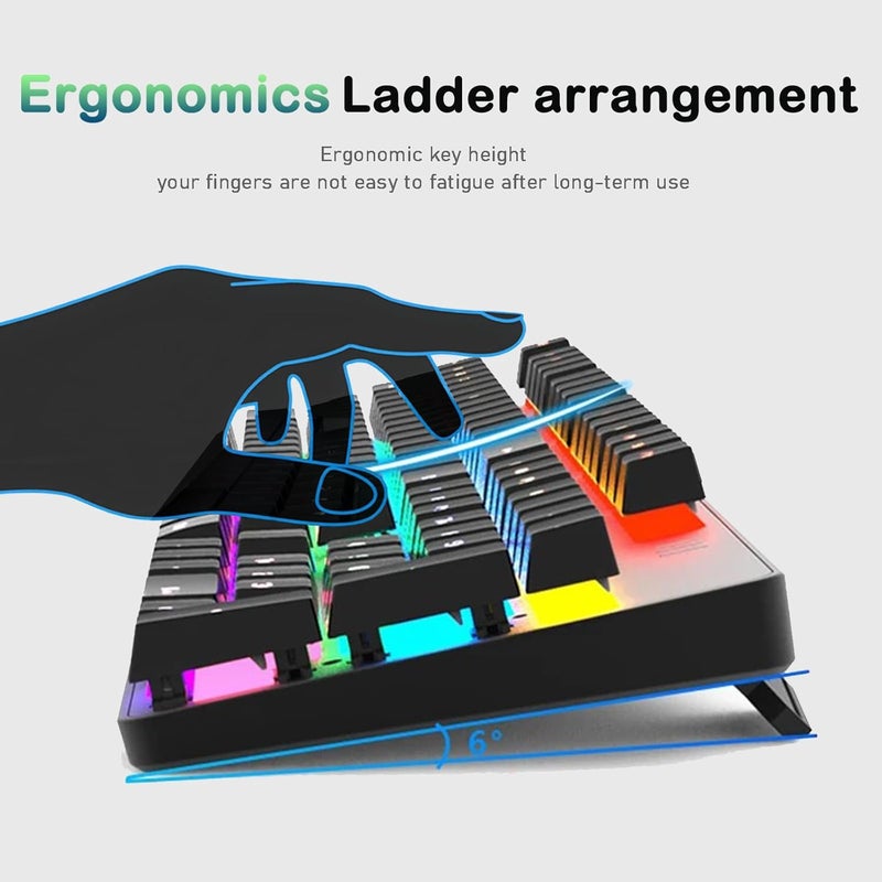 Three-Mode Mechanical Keyboard (Wired/Bluetooth/2.4G) 104-Key RGB Backlit Gaming Keyboard with Hot-Swappable Red Switches, DIY Detachable Cover, Full N-Key Rollover, ABS Keycaps - Image 5