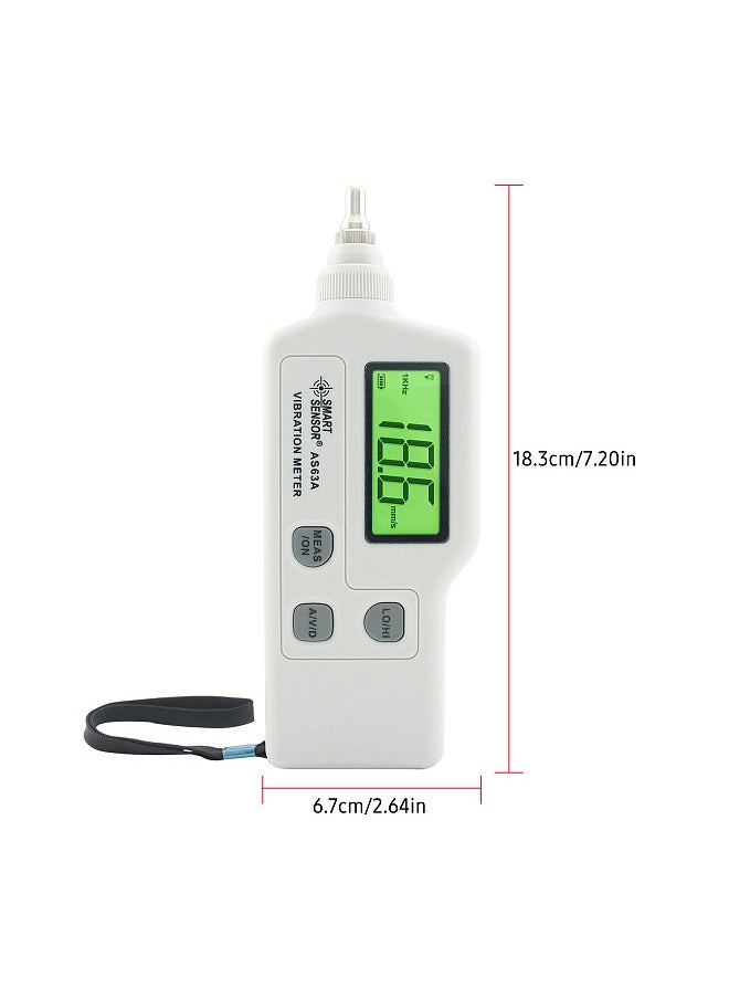 SMART SENSOR AS63A Digital Vibration Meter with LCD Screen Vibration Analyzer Tester AC Output Acceleration / Velocity / Displacement Measurement  - Image 3