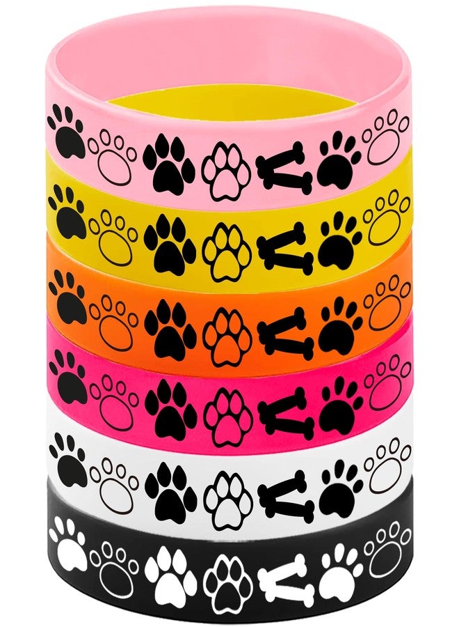 CupaPlay 24PCS Pet Rubber Bracelets Silicone Wristbands -Dog Theme Party Supplies Decorations Kawaii Pet Paw Birthday Baby Shower Party Favors - Image 5
