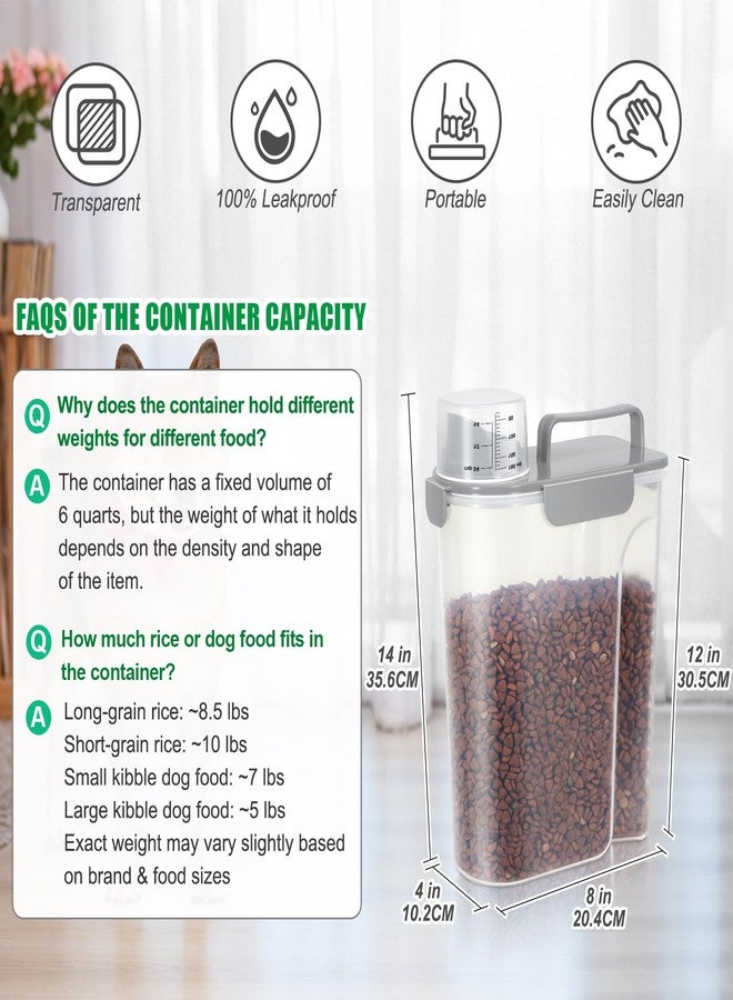 TBMax Dog Cat Food Storage Containers 2 Pack 10 Lbs to 14 Lbs Airtight Pet Food Container Dispenser Bird Seed Container with Large Spout & Portable Handle, Travel Dog Treat Cat Food Storage Bin - Image 2