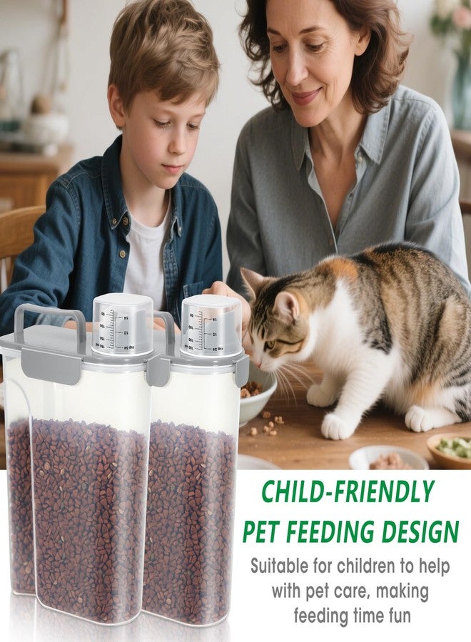TBMax Dog Cat Food Storage Containers 2 Pack 10 Lbs to 14 Lbs Airtight Pet Food Container Dispenser Bird Seed Container with Large Spout & Portable Handle, Travel Dog Treat Cat Food Storage Bin - Image 5
