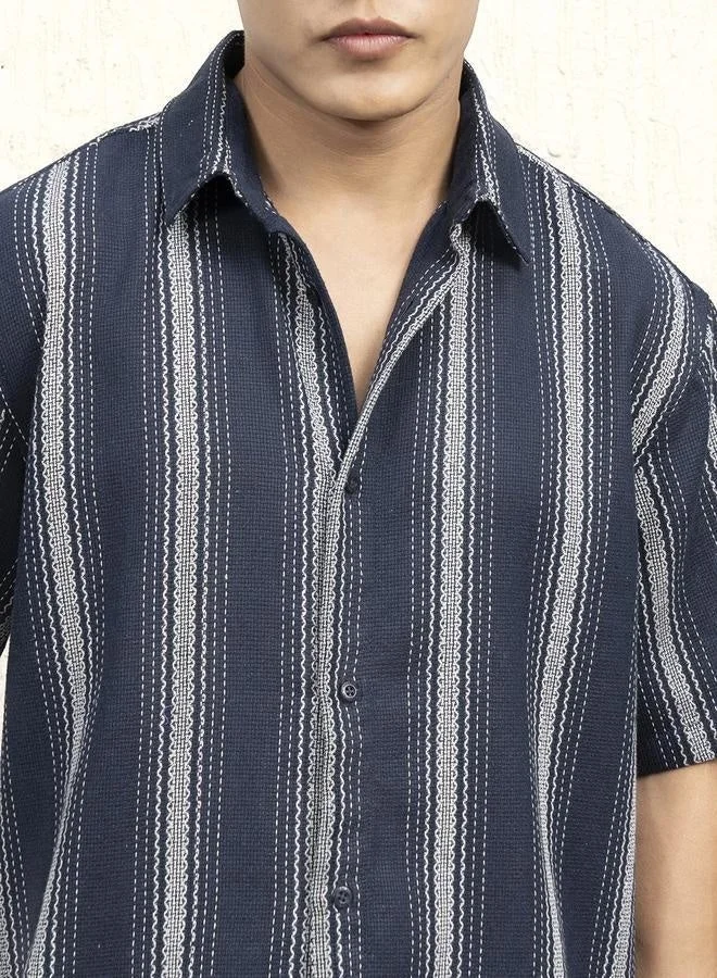 هوبرهولمي قميص كحلي كلاسيكي للرجال