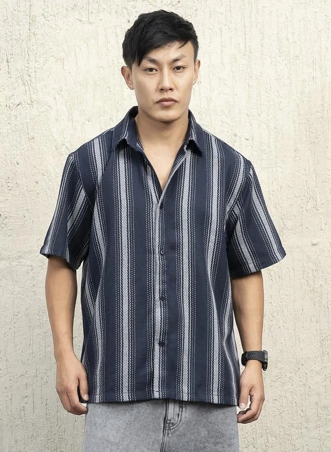 هوبرهولمي قميص كحلي كلاسيكي للرجال