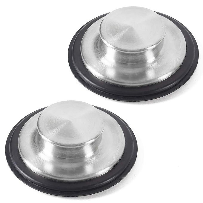 2 PCS STAINLESS STEEL KITCHEN SINK STOPPER LARGE WIDE RIM 338 DIAMETER GARBAGE DISPOSAL PLUG