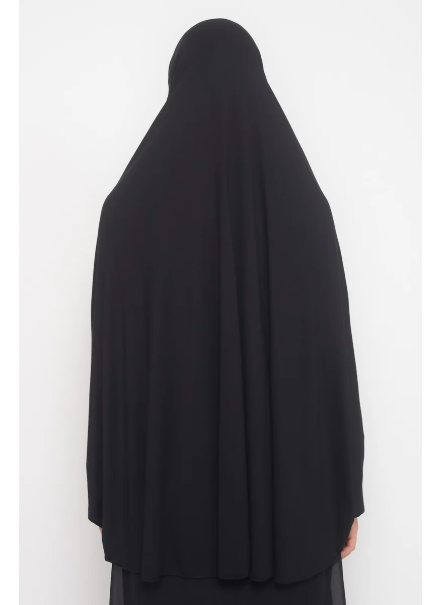 Altobeh Practical Hijab Hijab with Sleeves Soufflé Sheet Top and Veil - Prayer Cover with Nikap - Black