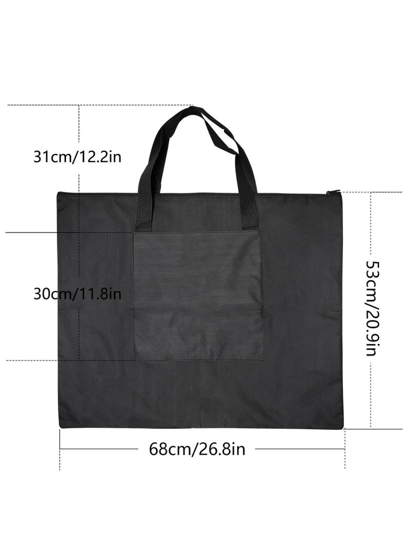Captaintech A2 Waterproof Artist Portfolio Case, Canvas Art Portfolio Carrying Bag Waterproof Drawing Board Bag, A2 Art Folder with Shoulder Strap for Artwork Painting 25.4 x21.3 inch - Image 4
