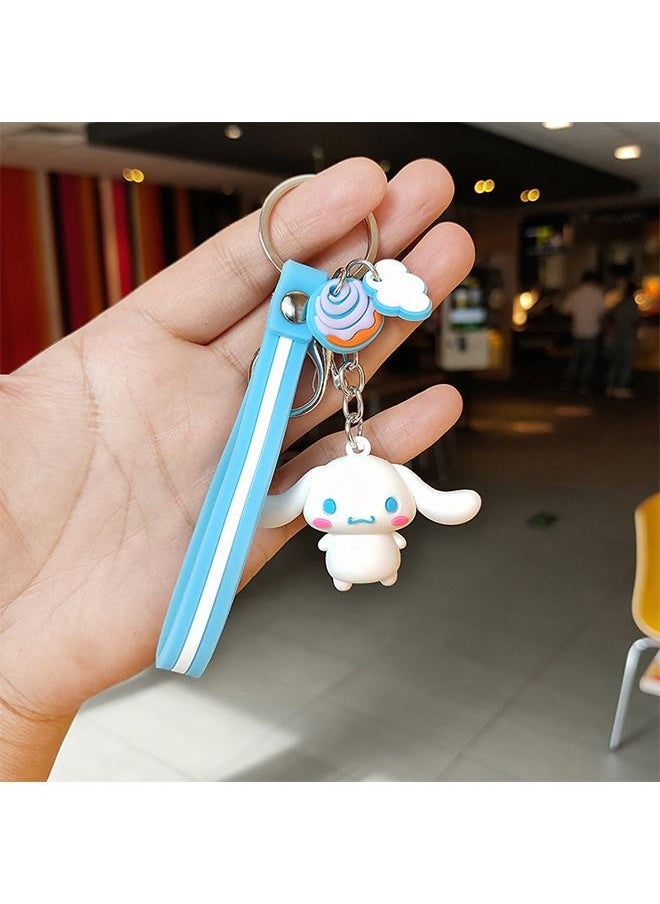 Unique Cute Kawaii Accessories Anime Keychain Adorable Key chain Keyring Handbag Cinnamoroll Keychain(Blue)  - Image 5