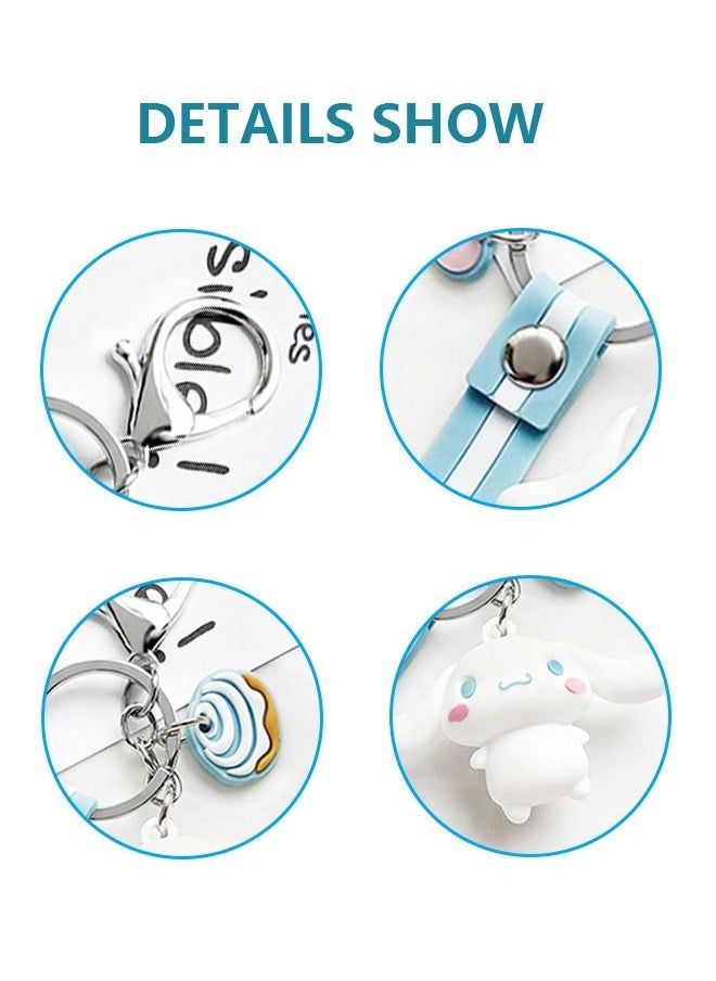 Unique Cute Kawaii Accessories Anime Keychain Adorable Key chain Keyring Handbag Cinnamoroll Keychain(Blue)  - Image 2