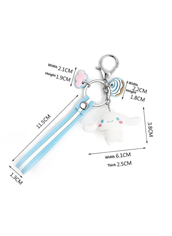Unique Cute Kawaii Accessories Anime Keychain Adorable Key chain Keyring Handbag Cinnamoroll Keychain(Blue)  - Image 3