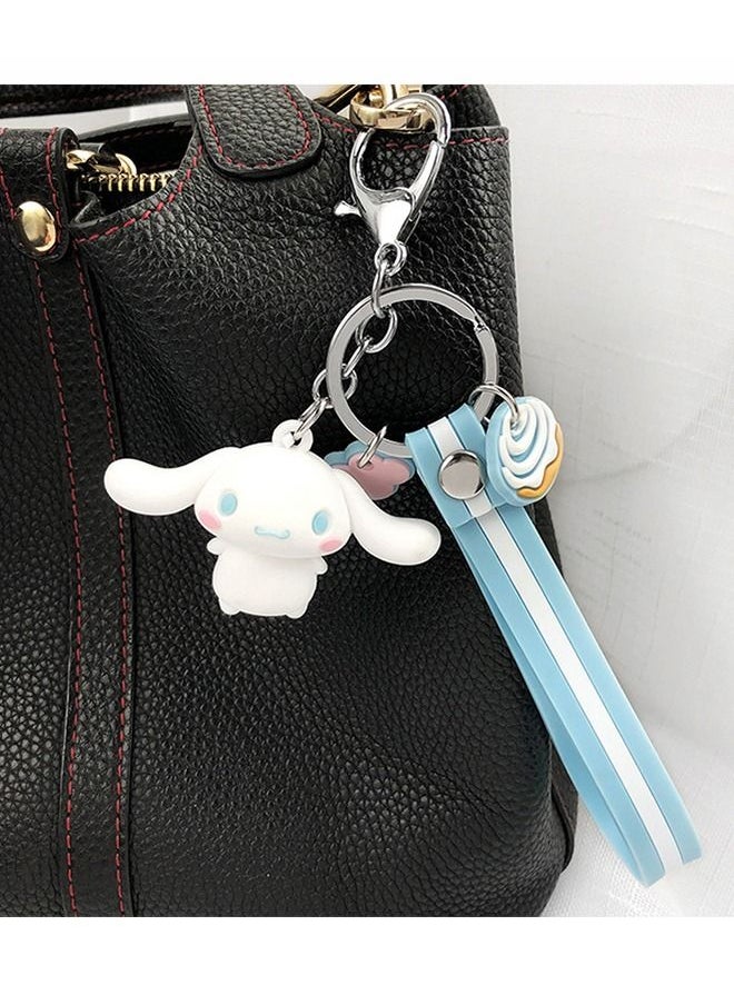 Unique Cute Kawaii Accessories Anime Keychain Adorable Key chain Keyring Handbag Cinnamoroll Keychain(Blue)  - Image 4