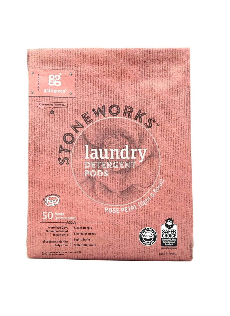 Grab Green - Grab Green Stoneworks Laundry Detergent Pods With Rose Petals 50 loads - Image 1