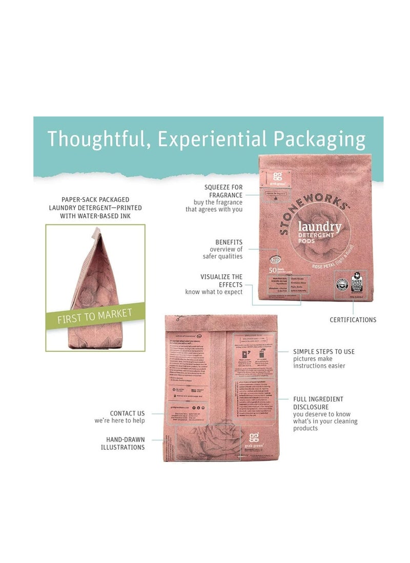Grab Green - Grab Green Stoneworks Laundry Detergent Pods With Rose Petals 50 loads - Image 1