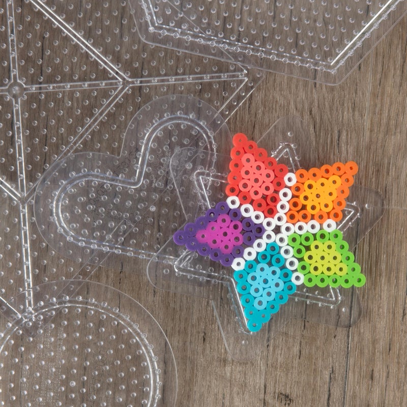 Perler Beads Assorted Small and Large Pegboards for Kid's Crafts - (5) clear Perler pegboards, (1) sheet of reusable ironing paper, 6 pcs - Image 4