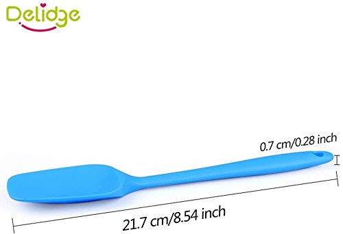 Delidge Food Grade Silicone Spatula Set Heat Resistant Small Rubber Spatulas,4 piece Silicone Spoonula Spatula Non-stick Baking Curved Spatulas Multicolor(21.7cm/8.56inch) - Image 4