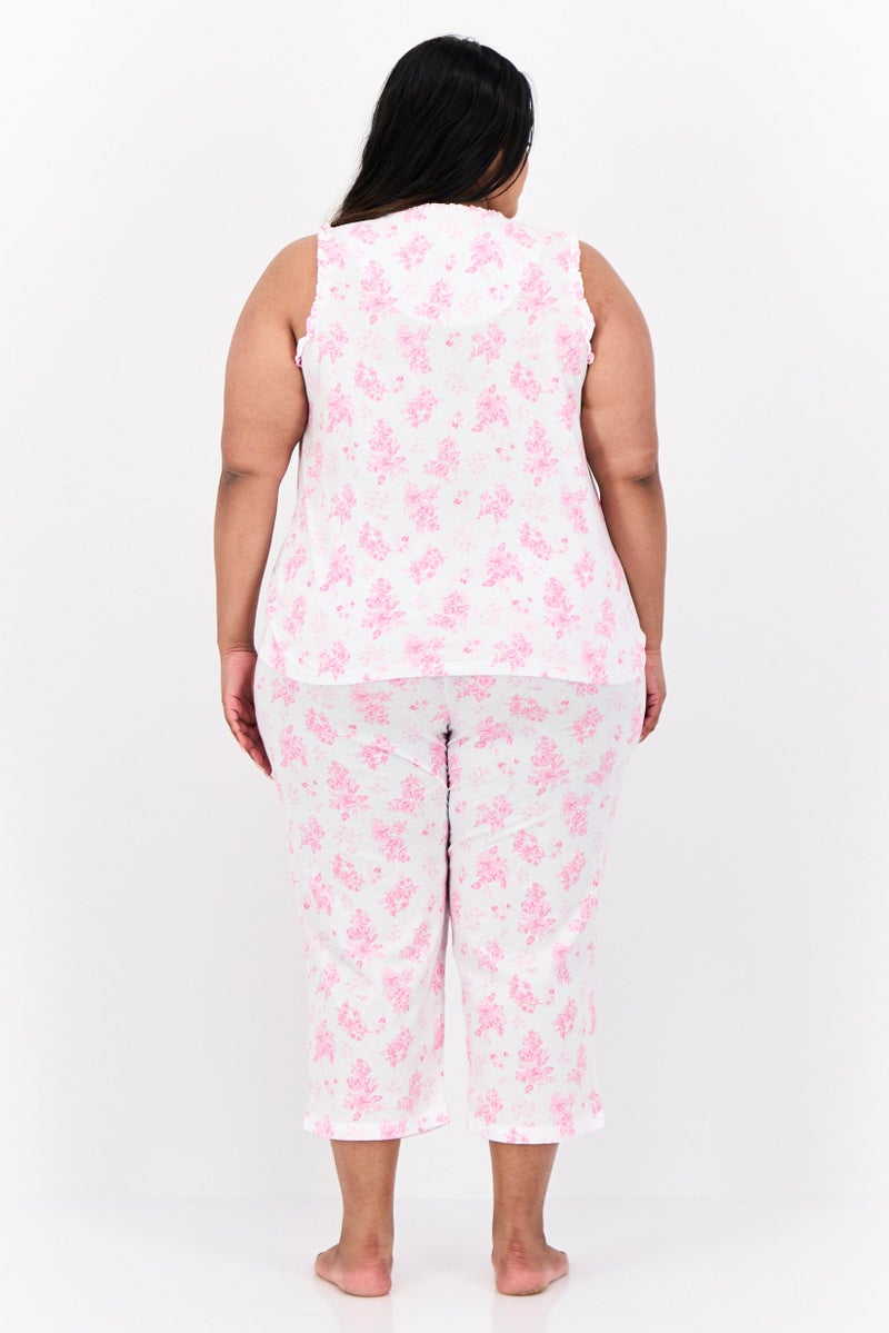 Celestial Dreams Women Plus Size 2 Pieces Allover Print Top And Bottom Pajama Set, Multicolor - Image 4