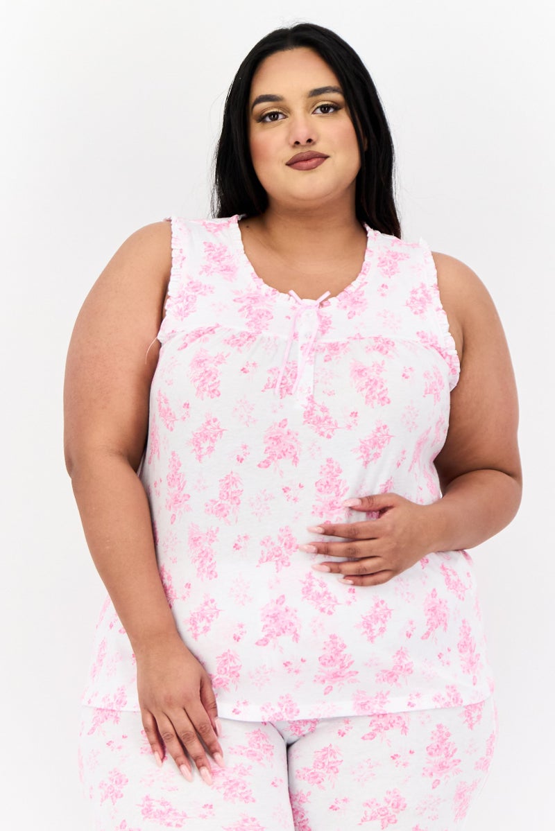 Celestial Dreams Women Plus Size 2 Pieces Allover Print Top And Bottom Pajama Set, Multicolor - Image 2