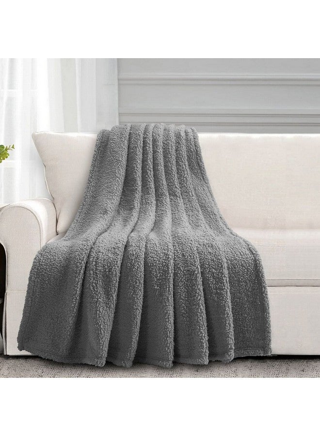 REVE Cozy and Comfortable Sherpa Blanket Grey 160 x 190 cm HT-BK-2506