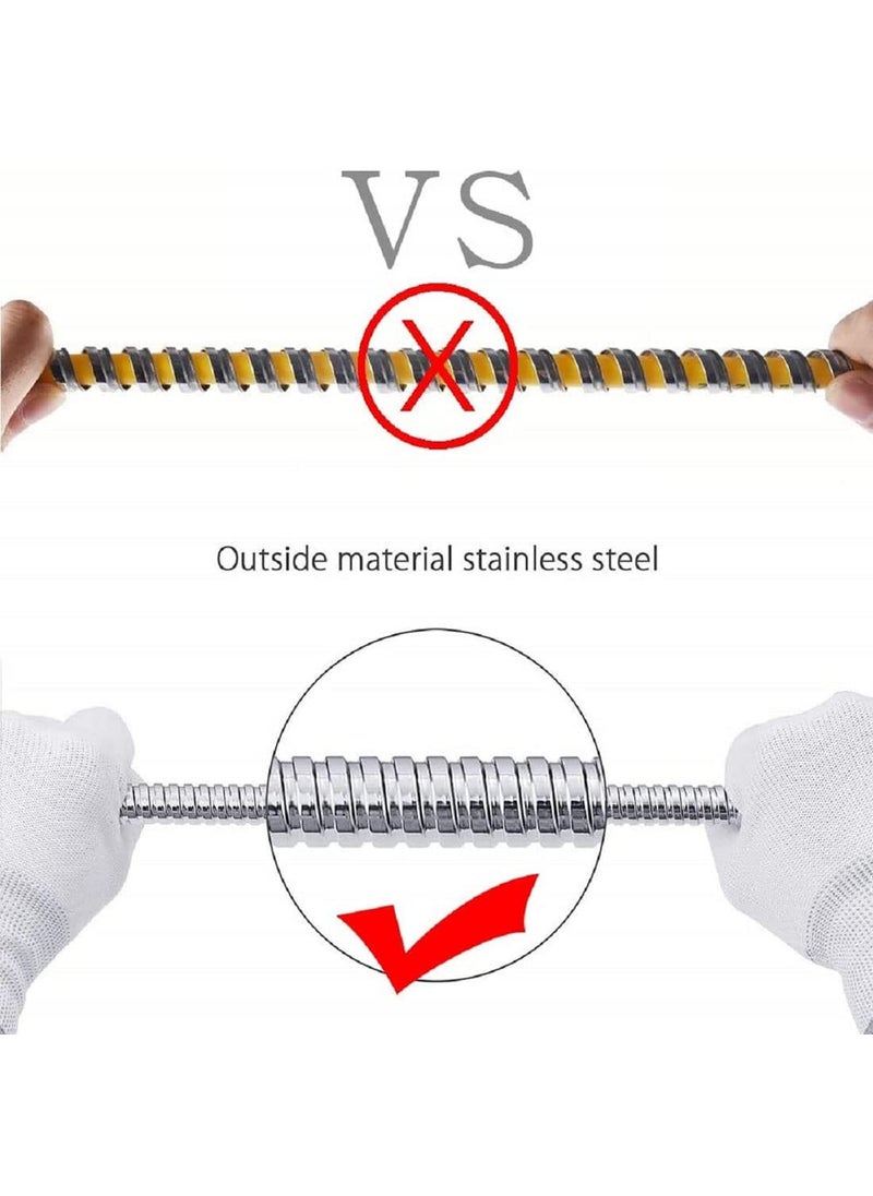 Imaashi Imaashi Shower Hose Stainless Steel HandHeld Shower Head Hose Faucet Extension Pipe With Solid Brass Nut Link Encryption Flexible Shower Head Hose Bidet Extension Pipe 1 Meter  - Image 4