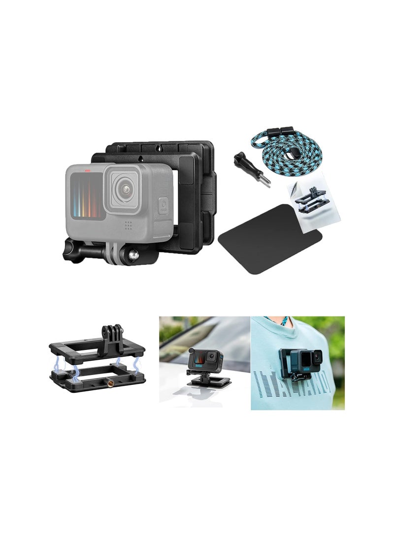 Magnetic Action Camera Mount Fit for Gopro, Super Magnetic Car Mount Accessories Compatible with Gopro Dji Osmo and Most Action Cameras, Magnetic Chest Mount for Hero, Stable and Reliable - Image 1