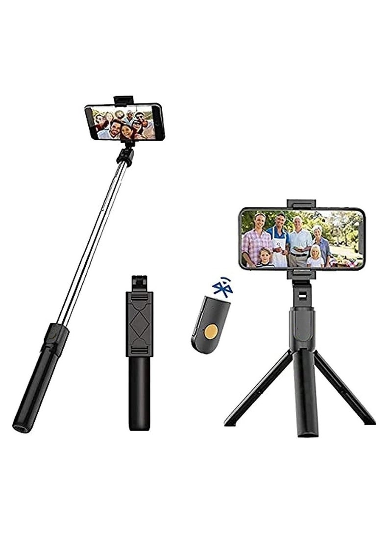 Phone Tripod | Selfie Stick Tripod With Remote | 3 In 1 Extendable Tripod For Phone With Remote Holder | Portable Lightweight Extendable Phone Tripod - Image 1