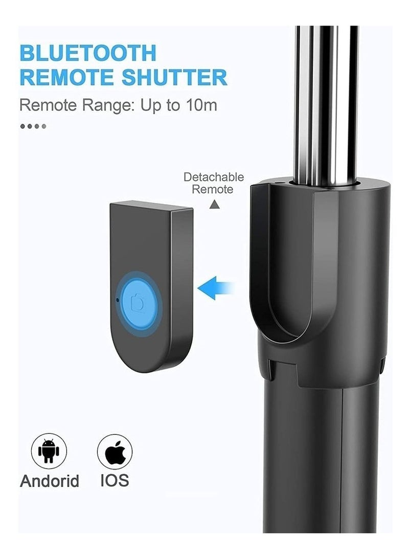 Phone Tripod | Selfie Stick Tripod With Remote | 3 In 1 Extendable Tripod For Phone With Remote Holder | Portable Lightweight Extendable Phone Tripod - Image 3