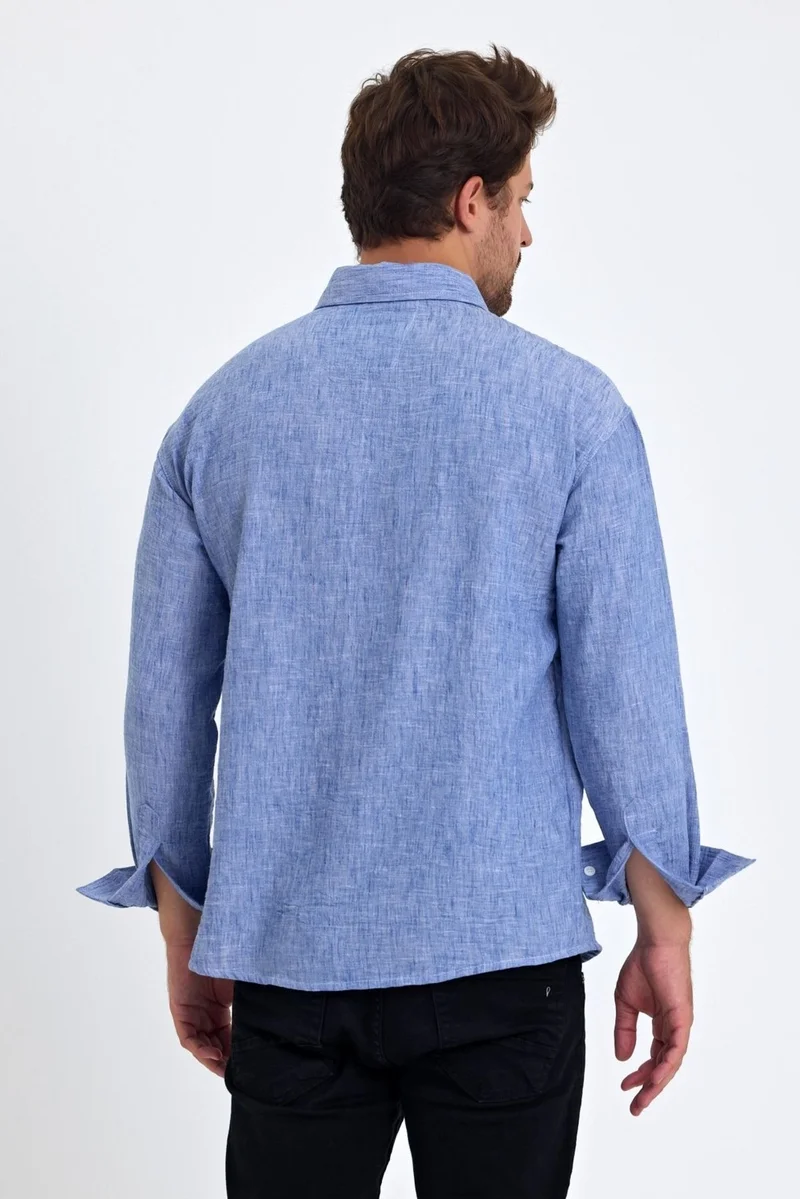 Cool Tarz Cool Style Men's Shirt Collar Linen Blend Regular Fit Shirt