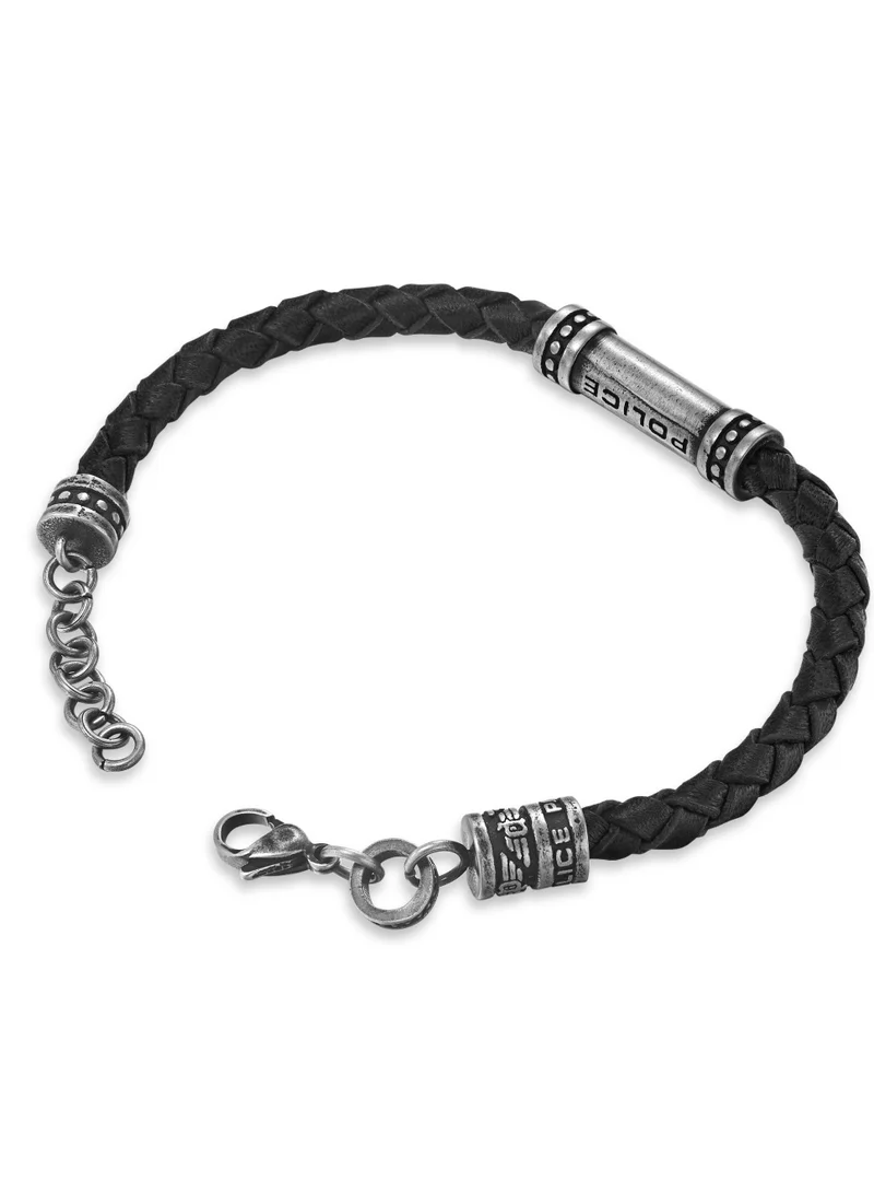Police Bracelet for Men in Silver and Black