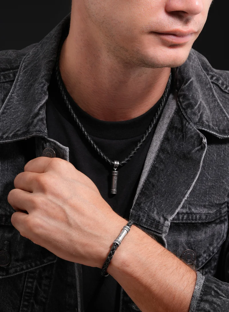 Police  Bracelet for Men in Silver and Black for Men | Best Price UAE