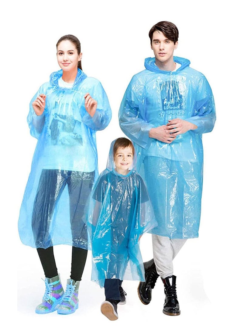 SYOSI Rain Ponchos Family Pack  12 Pack Emergency Waterproof Ponchos for Kids Adults Assorted Colors 003mm Thickness Disposable Emergency Ponchos for Family Travel Camping Hiking Fishing - Image 1