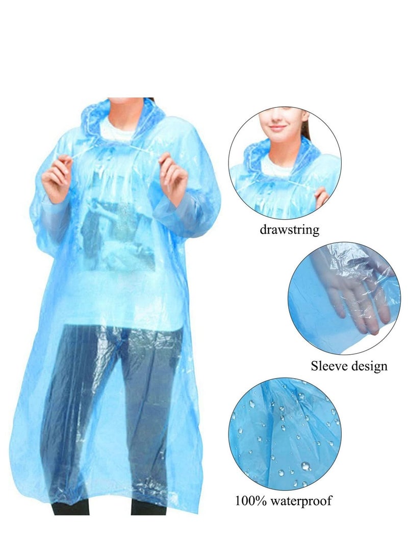 SYOSI Rain Ponchos Family Pack  12 Pack Emergency Waterproof Ponchos for Kids Adults Assorted Colors 003mm Thickness Disposable Emergency Ponchos for Family Travel Camping Hiking Fishing - Image 5