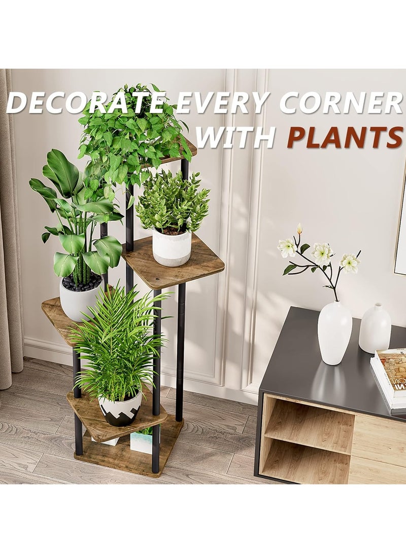 Generic Plant Stand 5 Tier Indoor Metal Flower Shelf for Multiple Plants Corner Tall Flower Holders for Patio Garden Living Room Balcony Bedroom, Black (5 Tier-Black)  - Image 3