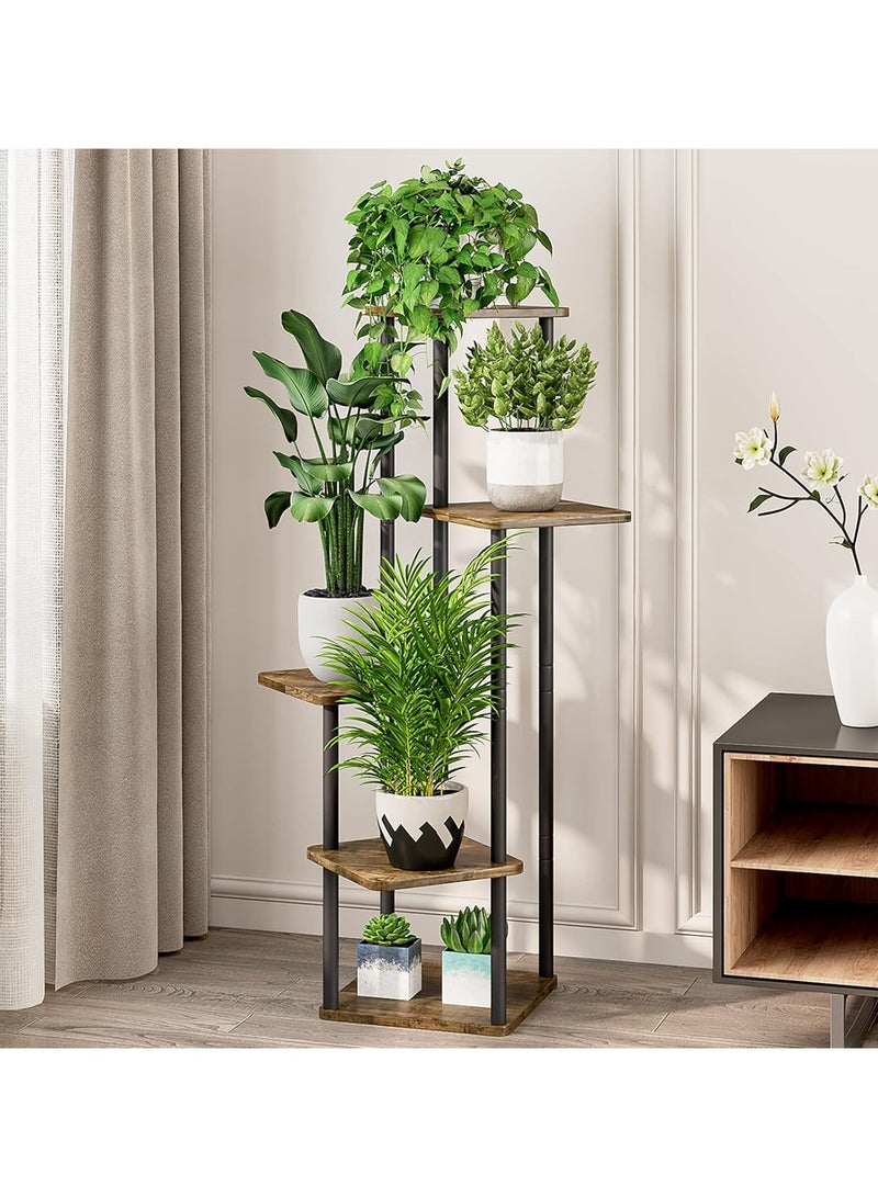 Generic Plant Stand 5 Tier Indoor Metal Flower Shelf for Multiple Plants Corner Tall Flower Holders for Patio Garden Living Room Balcony Bedroom, Black (5 Tier-Black)  - Image 5