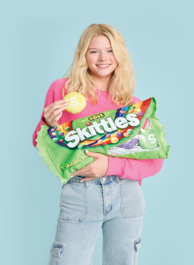 iscream Sour Skittles Package 16" x 8.5" Pillow Set with Mini Sour Skittles Candy Pillows - Image 4