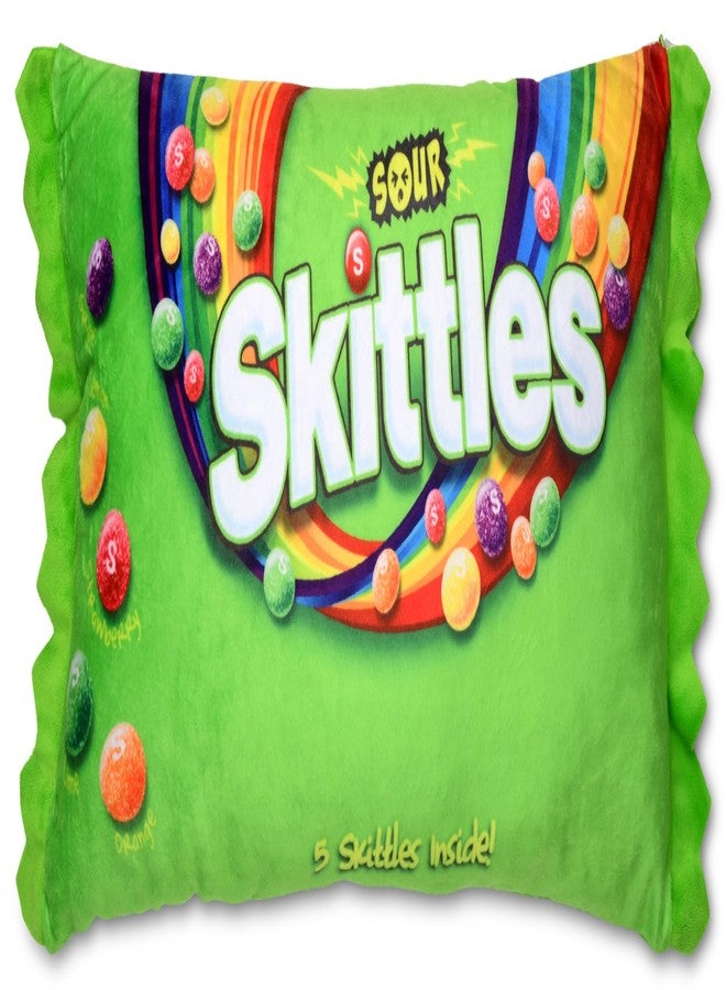 iscream Sour Skittles Package 16" x 8.5" Pillow Set with Mini Sour Skittles Candy Pillows - Image 3