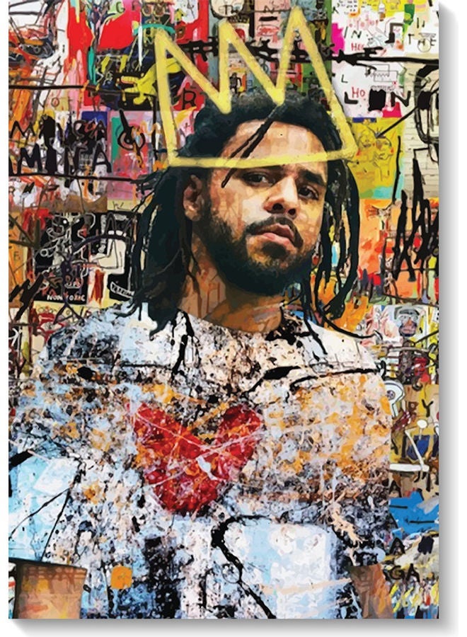 RYN J. Cole Rapper Wall Art multicolour 40x60cm - Image 1