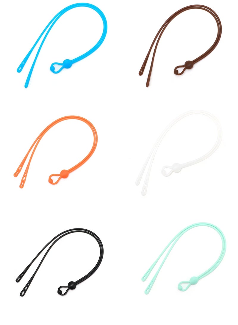 مجموعة من 6 أحزمة نظارات من السيليكون، أحزمة إطارات نظارات غير قابلة للانزلاق بثلاث فتحات، أحزمة حبل نظارات قابلة للتعديل، أحزمة نظارات رياضية، أحزمة نظارات شمسية للكبار والأطفال - Image 3