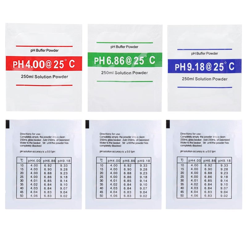 Nynelly Nynelly 15 Pack pH Meter Buffer Solution Powder pH 6.86, 4.01, 9.18 for Precise Calibrate pH Meter, pH Calibration Powder Solution, pH Tester Calibration Powder Packets  - Image 4