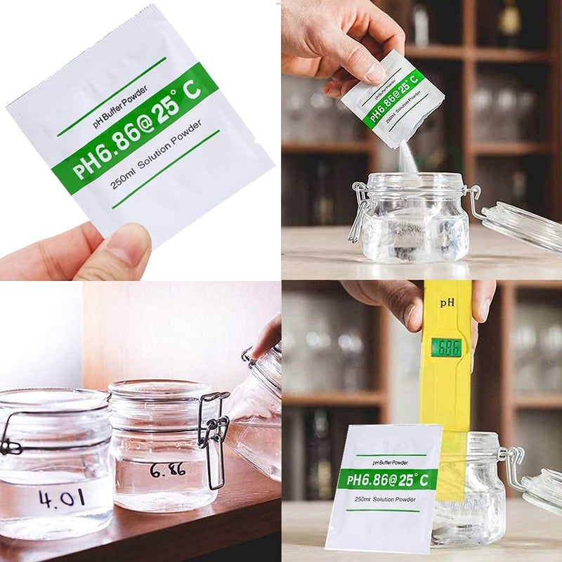 Nynelly Nynelly 15 Pack pH Meter Buffer Solution Powder pH 6.86, 4.01, 9.18 for Precise Calibrate pH Meter, pH Calibration Powder Solution, pH Tester Calibration Powder Packets  - Image 2