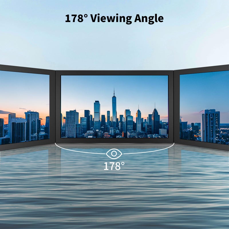 Aurevita 7 Inch Mini Monitor HDMI, Portable Vga Monitor with AV BNC 1024Ã—600 LCD Screen with Built-in Speakers, 178Â° View Angle IPS, Multi-Function Mini Small Display for Raspberry Pi PC/TV/DVD/CVBS - Image 4