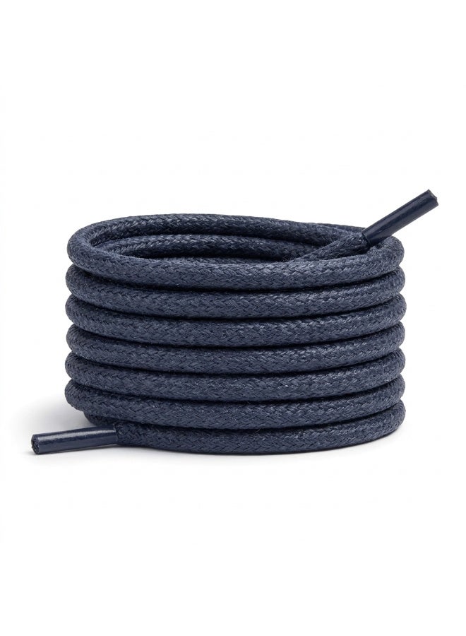 Round waxed cotton shoelaces for men's and women's boots, sneakers, ankle boots, and dress shoes - available in two pairs in various lengths and colors - Image 1