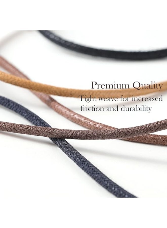 Round waxed cotton shoelaces for men's and women's boots, sneakers, ankle boots, and dress shoes - available in two pairs in various lengths and colors - Image 3