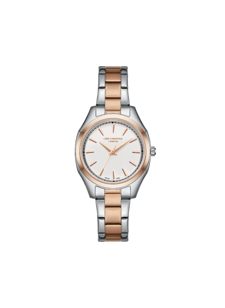 Lee Cooper Women's Analog Display Watch With Silver/Rose Gold Metal Strap - LC08006.530