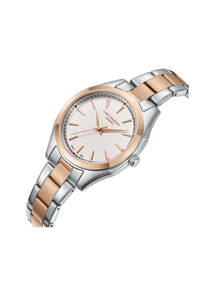 Lee Cooper Women's Analog Display Watch With Silver/Rose Gold Metal Strap - LC08006.530