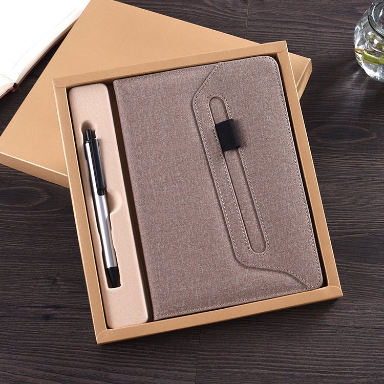 A5 Notebook Cloth Imitation Leather Business Notebook Notebook Creative Retro Diary Printed Logo Gift Box Set - Image 1