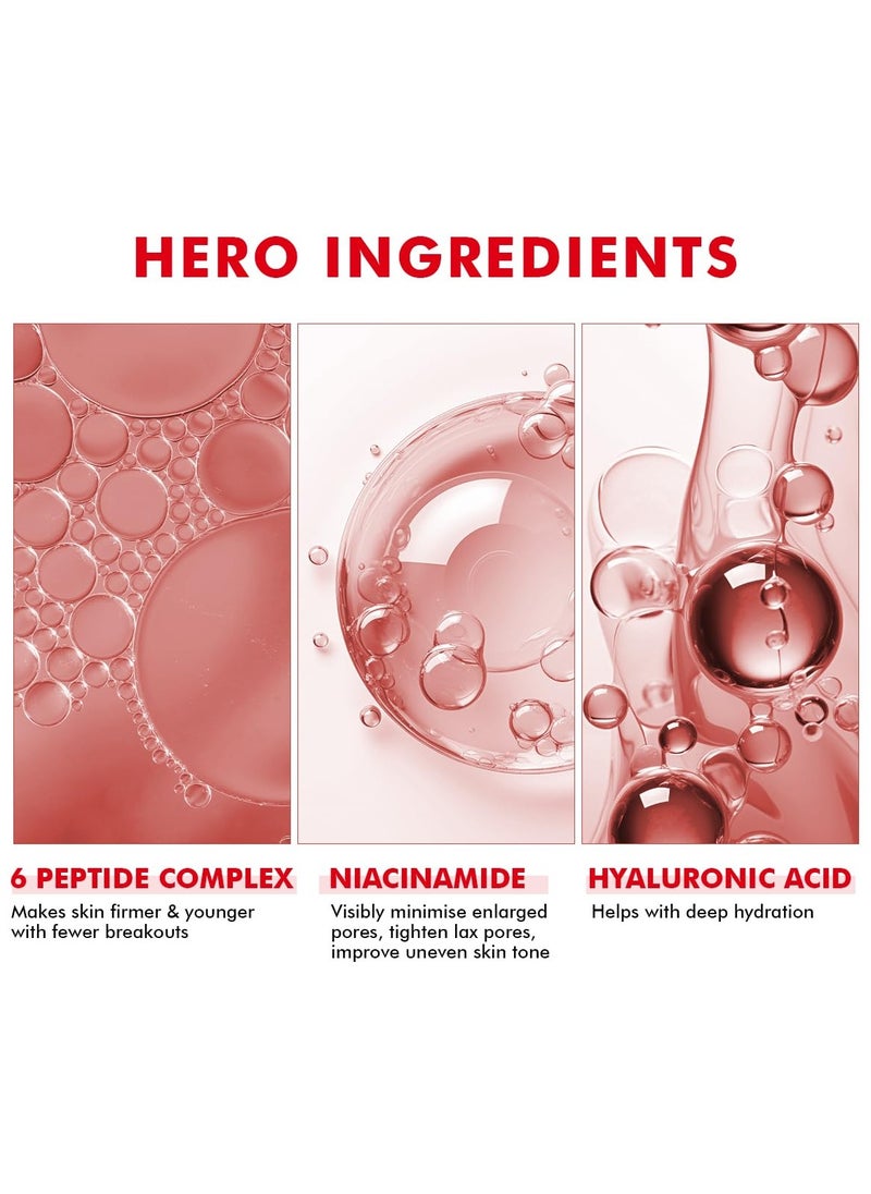 CONSCIOUS CHEMIST - 6 Peptide Serum for Face | 50ml | Complex Collagen Boosting Firming Essence for Face, Niacinamide & Hyaluronic Face Serum, Reduce Fine Lines, Wrinkles, Face Serum for Men & Women - Image 1