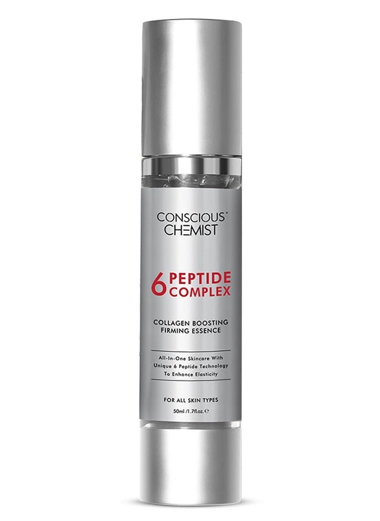 CONSCIOUS CHEMIST - 6 Peptide Serum for Face | 50ml | Complex Collagen Boosting Firming Essence for Face, Niacinamide & Hyaluronic Face Serum, Reduce Fine Lines, Wrinkles, Face Serum for Men & Women - Image 1