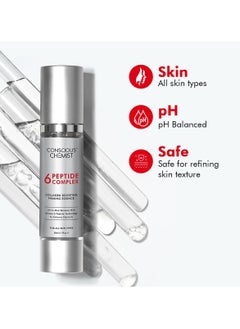 CONSCIOUS CHEMIST 6 Peptide Serum for Face | 50ml | Complex Collagen Boosting Firming Essence for Face, Niacinamide & Hyaluronic Face Serum, Reduce Fine Lines, Wrinkles, Face Serum for Men & Women  - Image 2