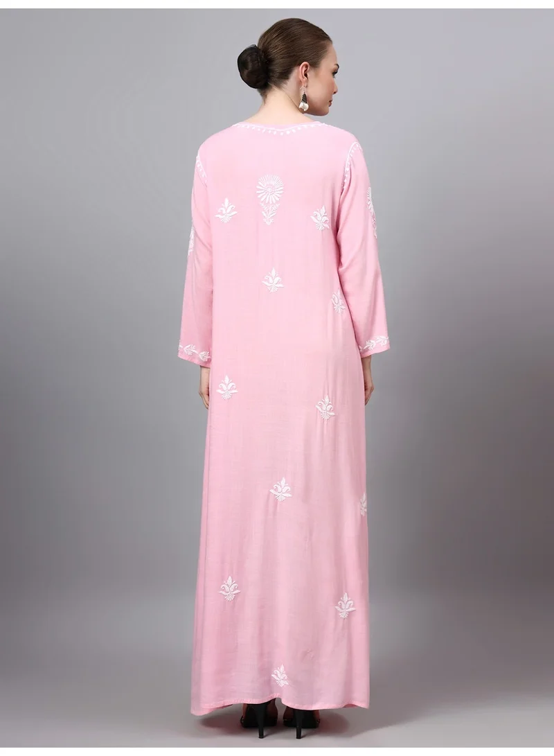 الايا جلابية رايون شيكانكاري مطرزة يدوياً-AL4121
