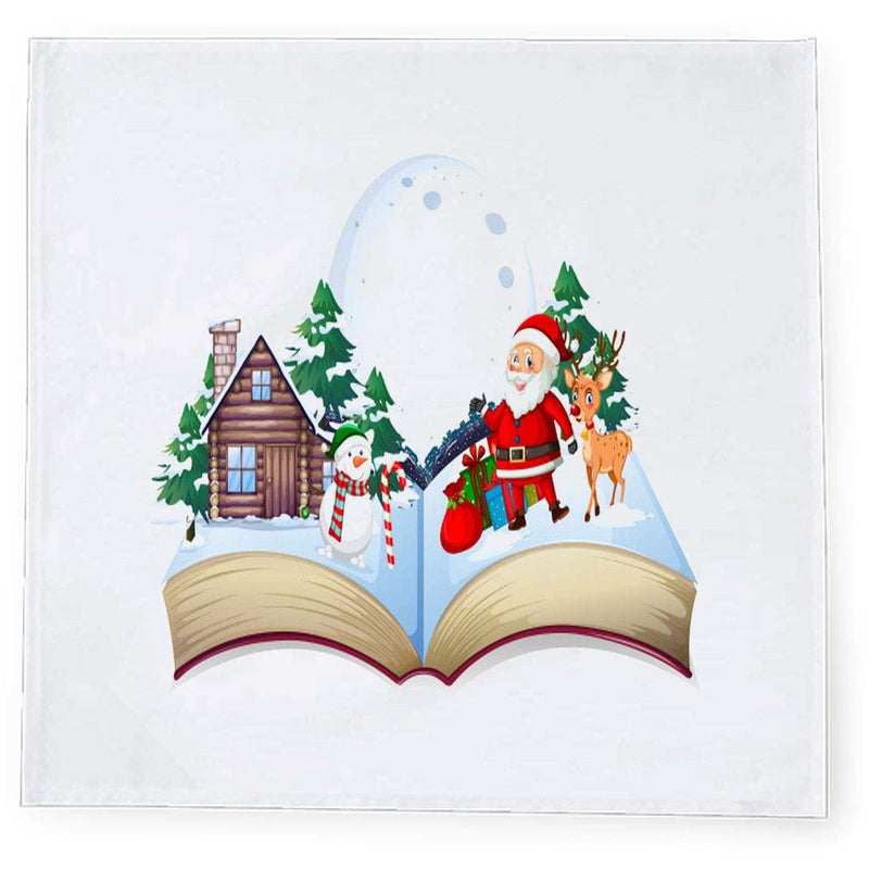 Khakee 6 Pcs Christmas Theme Tafta Silk Table Napkins 10x 10 for Xmas Decoration Christmas OrnamentsChristmas Gift npxmas286P - Image 2